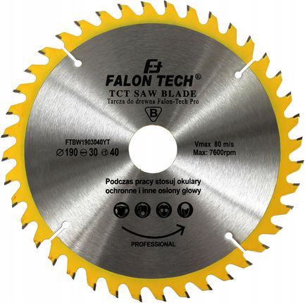 Falon-Tech Tarcza Do Cięcia Drewna Widia 190 / 30 T40 Pro Ftbw1903040Yt