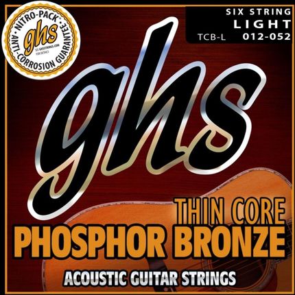 GHS Thin Core Phosphor Bronze - TCB-L - Acoustic Guitar String Set, Light, .012-.052