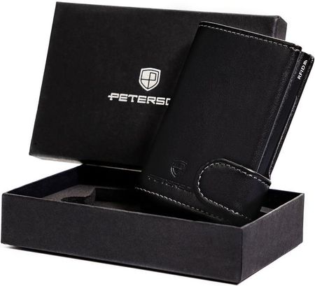 Portfel skórzany Peterson czarny RFID PTN 122611901 BLACK