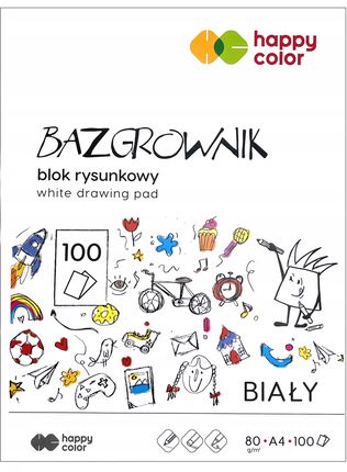 Happy Color Bazgrownik Blok Rysunkowy Biały A4 100
