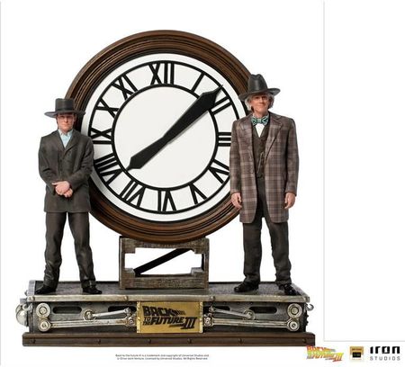 Iron Studios Back to the Future III Deluxe Art Scale Statue 1/10 Marty and Doc at the Clock 30 cm