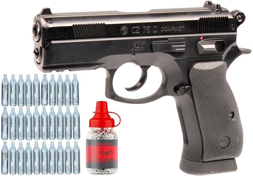 Action Sport Games Wiatrówka Pistolet Cz 75D Compact + Zestaw 30 Co2 ...