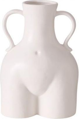 Waza ceramiczna ozdobna biała 22 cm Maryla