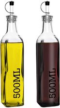 Butelka szklana z zamykanym dozownikiem na oliwę i ocet zestaw 2 szt. 500 ml - Dozowniki do octu i oliwy