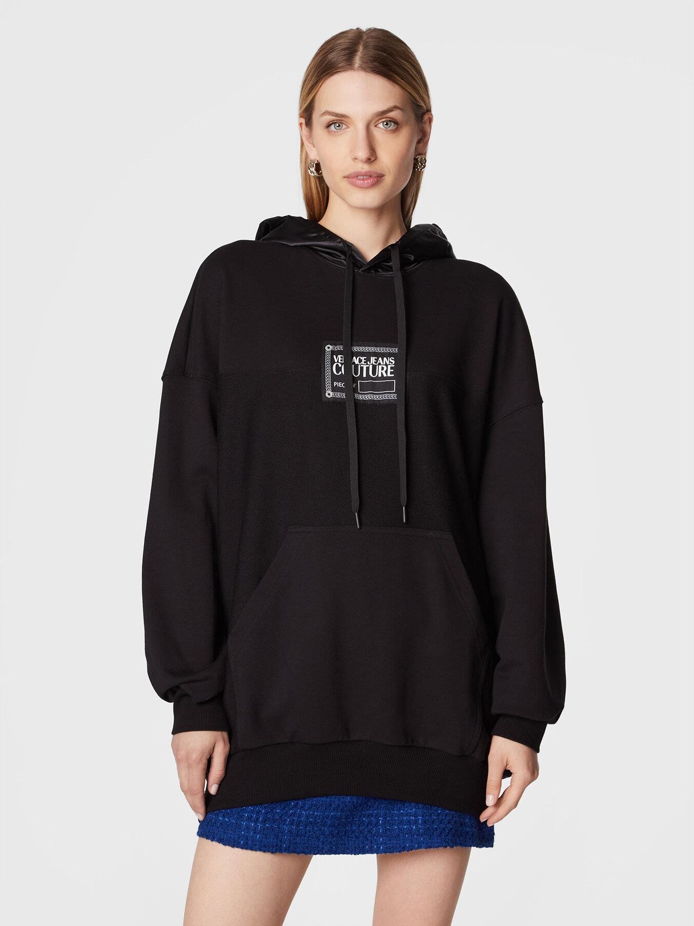 Versace Jeans Couture Bluza Piece Number 73HAI307 Czarny Oversize