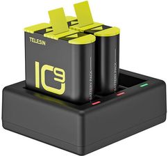 Zdjęcie Ładowarka trójkanałowa Telesin dla GoPro Hero 9 / Hero 10 + 2 akumulatory (GP-BTR-903-B) - Kielce