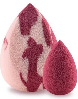 Zestaw gąbek do makijażu mini jagodowa + średnia ścięta, jagodowo-pudrowo różowa - Boho Beauty Bohoblender Berry Mini + Pinky Berry Medium Cut 2 szt.