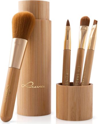 Luvia Cosmetics Brush Brush Set Travel Tube Bamboo Powder brush + Lip brush + Eye shadow brush + Eyebrow brush 1 Stk.