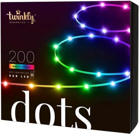 Inteligentny łańcuch Twinkly Dots 200 LED RGB 10 m, czarne