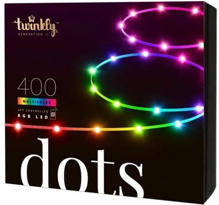 Inteligentny łańcuch dekoracyjny Twinkly Dots 400 LED RGB 20 m, czarne