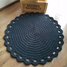 Dywan ze sznurka bawełnianego 80cm szydełkowy  - Dywany i chodniki handmade