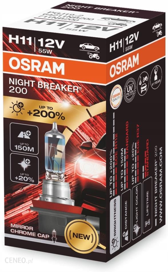 Żarowka samochodowa Osram Żarówki H11 Night Breaker Laser +200% +150M  64211Nb200 - Opinie i ceny na