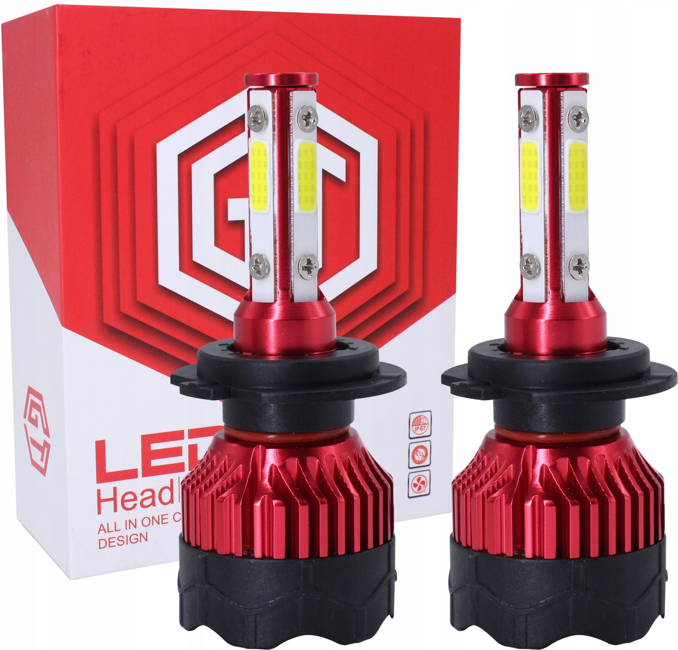 Inny Żarówki Led H4 Gt Cob 360° 20000Lm White Ultra Moc Headlight Typ ...