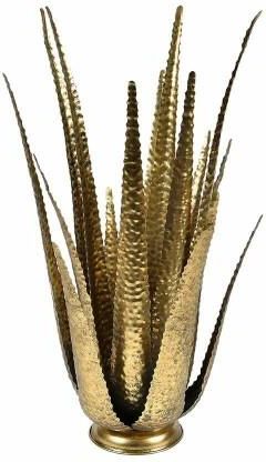 Belldeco Świecznik Metalowy Złoty Aloes 13039