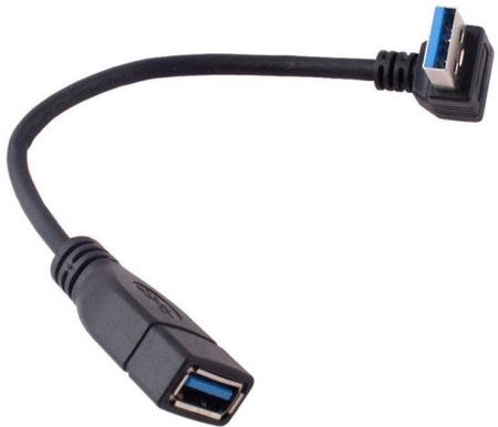 KABEL PRZEDŁUŻACZ KĄTOWY USB 3.0 AM-AF DOLNY 16CM (1283)