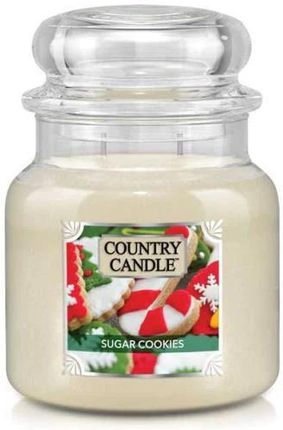 Country Candle Średnia Świeca Zapachowa Z Dwoma Knotami Sugar Cookies 453G 6715645231198