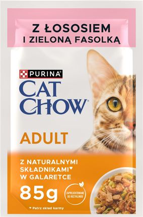 CAT CHOW Adult Mokra karma dla kotów dorosłych z łososiem i zieloną fasolką w galaretce 26x85g