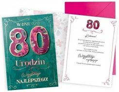 Zdjęcie Kukartka Karnet Urodziny 80 - Jeziorany