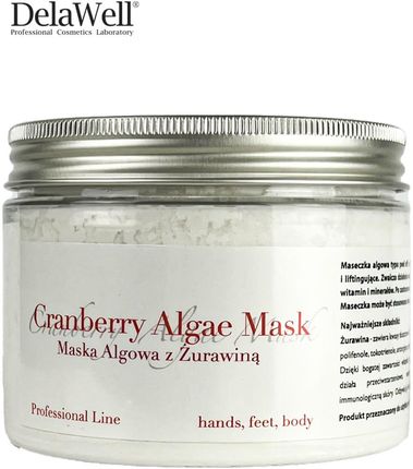 Cranberry Algae Mask 500ml, Maska Algowa, Nawilża, Wygładza, Działa Liftingująco, Peel-Off