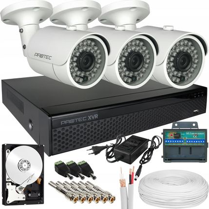 Protec Jakość Premium Zestaw Do Monitoringu 3 Kamery 8Mp Prxvr03T8H2Tb