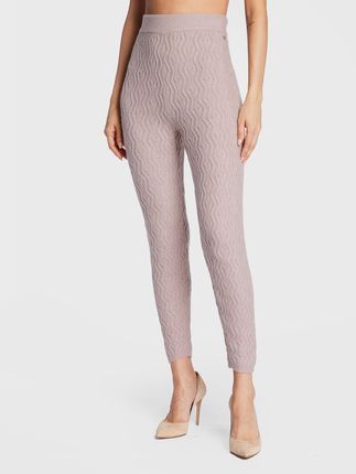 Guess Legginsy Cable Mix W2BB38 Z2QA0 Fioletowy Slim Fit