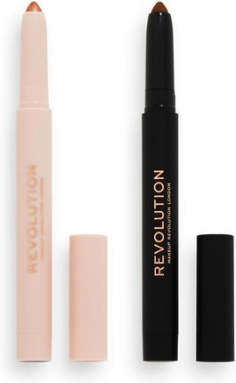 Makeup Revolution Zestaw Eyelinerów I Kredek Do Oczu - Contour & Shadow Crayons Tan To Dark