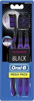 Oral-B OralB Allrounder Black Manualna Szczoteczka Do Zębów 3 Sztuki