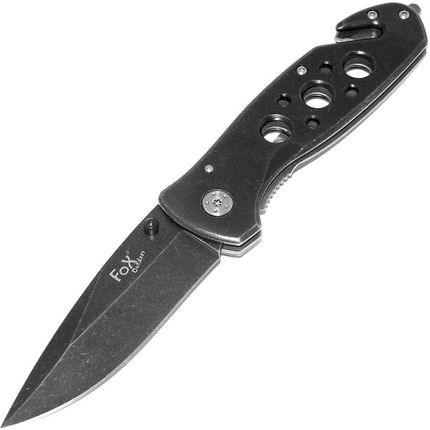MFH Fox Outdoor Nóż składany ratowniczy Stonewashed Black (45821)
