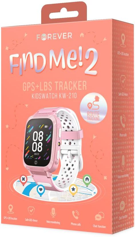 KW-210PK - Smartwatch Criança Rosa GPS Find Me 2 FOREVER