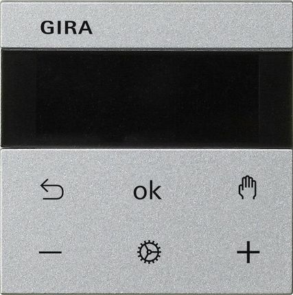 Gira Pokrywa Regulatora Temperatury Z Wyświetlaczem Aluminiowy System 3000 539326