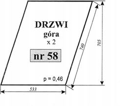 Szyba Drzwi Góra Lewa Prawa C-360 Czeska 58