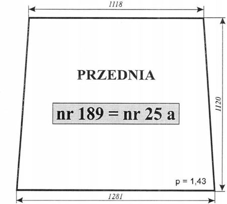 Szyba Przednia Zetor Ursus 1604 C-385 25A 25A 90A 189