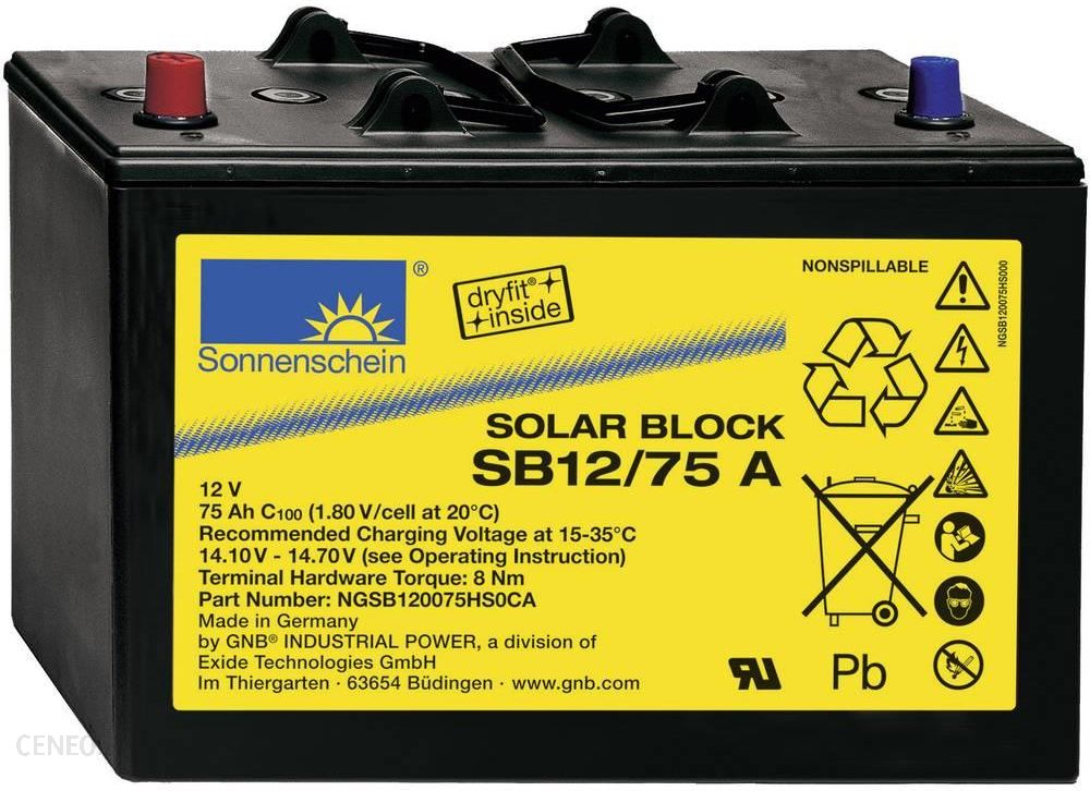 Exide Sonnenschein Solar Block SB12/100 A 12V 100Ah (C100) dryfit
