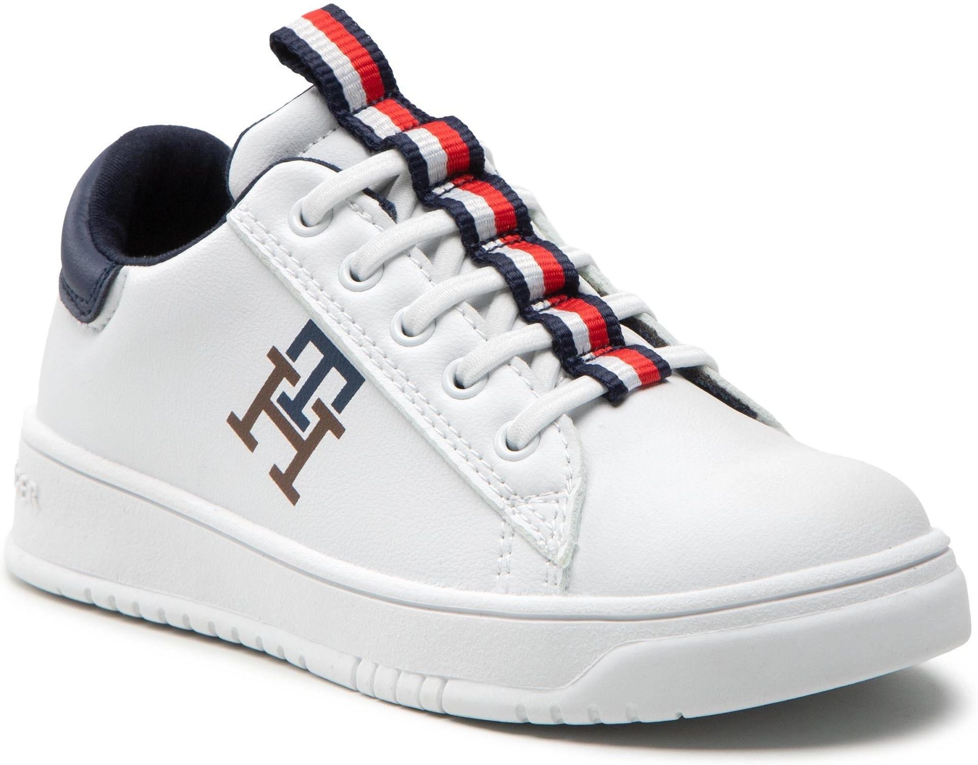 Sneakersy Tommy Hilfiger Low Cut Lace Up Sneaker T B M White Blue X Ceny I