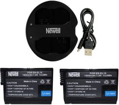Zdjęcie Ładowarka Dual+2 Akumulatory Do Nikon D500 En-El15 - Jeziorany