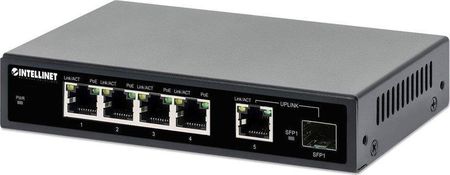 Intellinet Switch Gigabit 4X Rj45 Poe+, 1X Uplink, Slot Sfp (561822)