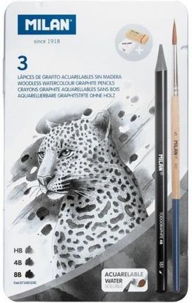 Ołówek Bezdrzewny 3 Rodzaje + Pędzelek + Gumki Milan