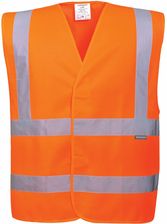 Portwest C470 Kamizelka Ostrzegawcza Z Taśmami Pionowymi I Poziomymi Zapięcie Rzep Pewność Bycia Widocznym 100% Poliester 125G Czerwony S/M 6X/7X S/M