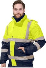 R E I S Bombervis Widoczna Kurtka Ochronna Kaptur Chowany W Kołnierzu Pasay Odblaskowe Ściągacze M