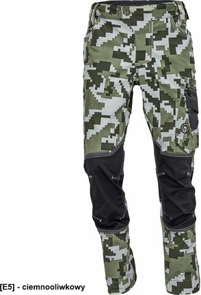 Cerva Neurum Camouflage Spodnie Męskie Spodnie Robocze 6 Kieszeni Elastyczny Materiał Trifibetex® Nadruk Moro Odblaski 46