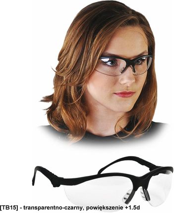 R E I S Mcr Klondikem Okulary Ochronne Korekcyjne Transparentno Czarny Powiększenie +1 5D