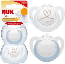 Zdjęcie NUK Star silikon 0-2M niebieski+biały 2 szt. - Zaklików