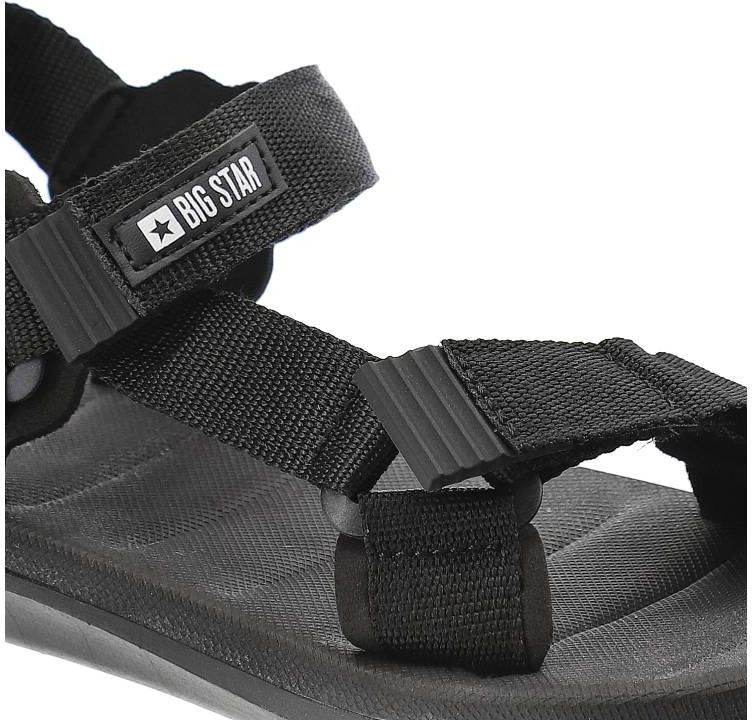 Czarne Sandały Big Star Wygodne Buty Męskie - zdjęcie 4 Czarne Sandały Big Star Wygodne Buty Męskie