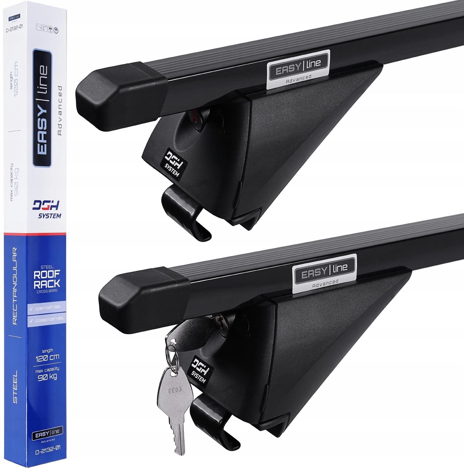 Barres De Toit Dgh System Easy Line Advanced 120cm – Pour Renault Megane IV Break 2016-, Charge 90kg
