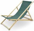 Zielone Krzesełko Plażowe Leżak Ogrodowy Drewniany Składany Z Regulacją Wysokości