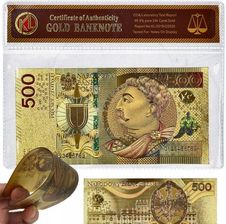 Banknot Kolekcjonerski 500 Zł Pozłacany 24K Złoty - Numizmatyka