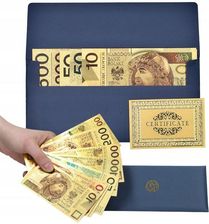 Banknot Kolekcjonerski Zestaw Pozłacany 24K Złoty - Numizmatyka