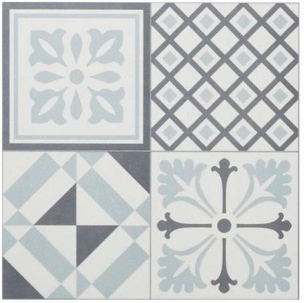 Goodhome Panele Podłogowe Winylowe 30,5 X 30,5 Cm Black & White Cement Tiles (CTMA_319023)