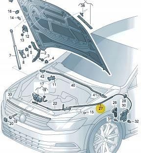 OYA様確認用 Volkswagen Oe Cięgno Linka Otwierania Maski Tylna Vw Passat B8