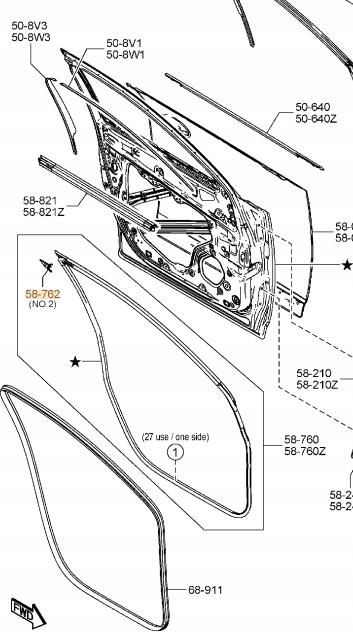 Mazda Oe Spinka Uszczelki Drzwi Przednich Cx Kb W Opinie I Ceny Na Ceneo Pl